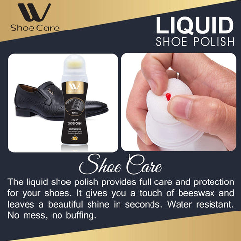 Liquid Shoe Polish Black | 2.53 fl oz | WBM SHOE CARE